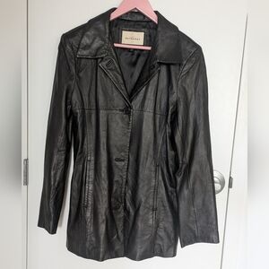 Vintage Black Leather Jacket for Women
